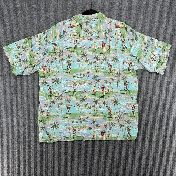 Reyn Spooner Art Eddy Y Golf AOP Hawaiian Vintage 90s Made Hawaii XL Extra Large - Picture 8 of 10